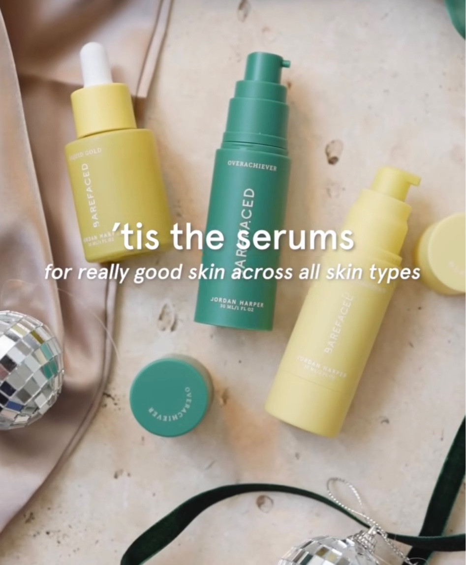 Need brightening, hydration, and less fine lines- shop ‘Tis the Serums’ holiday kit. Limited time only! 🎁 #barefaced 

#LTKGiftGuide #LTKHoliday #LTKbeauty