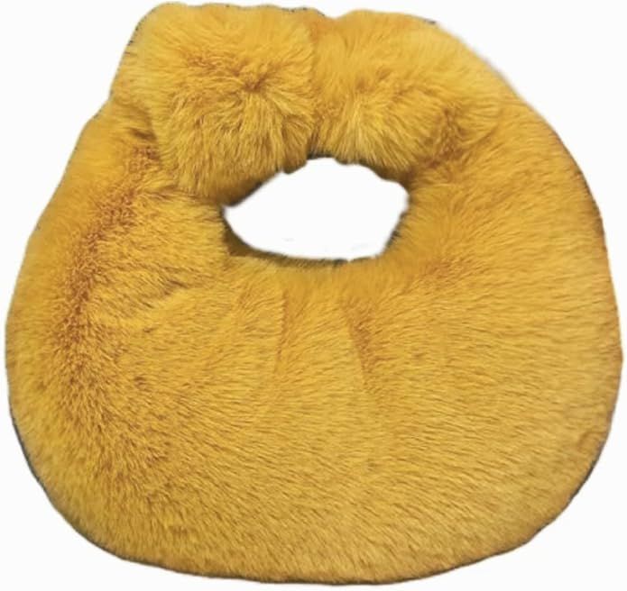 XPONNI Fuzzy Dumpling Bag, Cute Fluffy Bags Y2k, Cute Mini Handbags, Faux Fur Bag with Zipper, So... | Amazon (US)