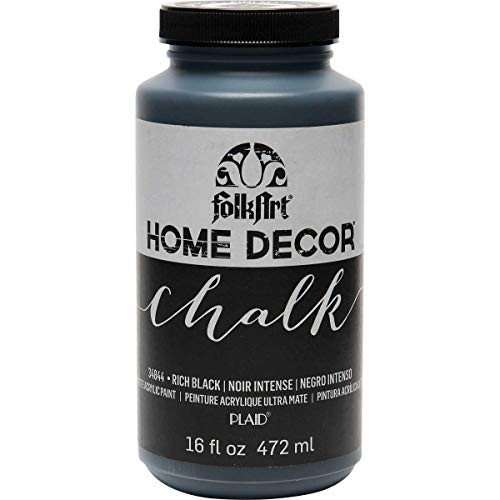 FolkArt Home Decor Chalk Furniture & Craft Paint in Assorted Colors, 16 ounce, Rich Black | Amazon (US)