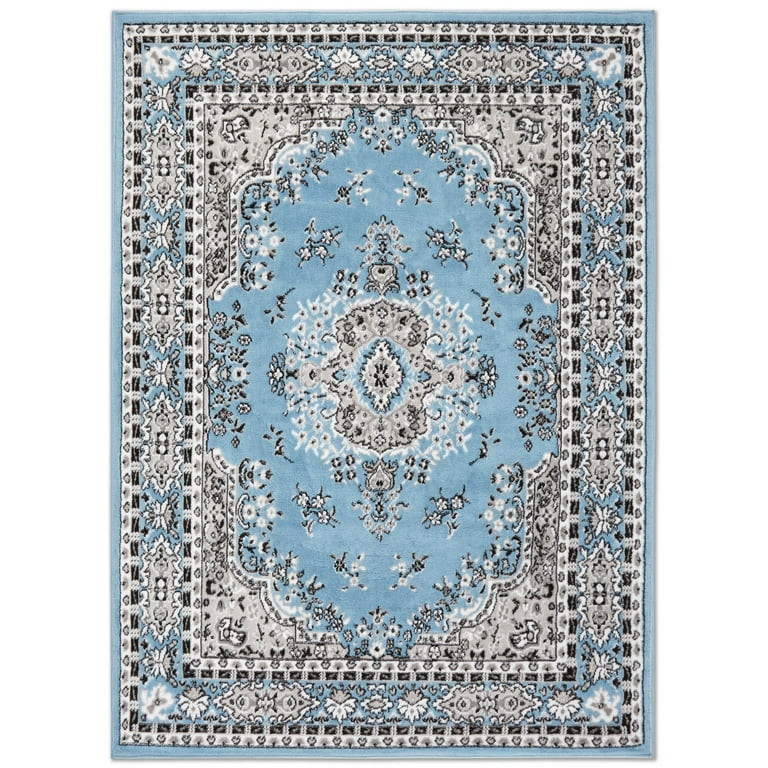 Home Dynamix Premium Sakarya Traditional Medallion Area Rug, Blue/Grey, 7'8"x10'7" - Walmart.com | Walmart (US)