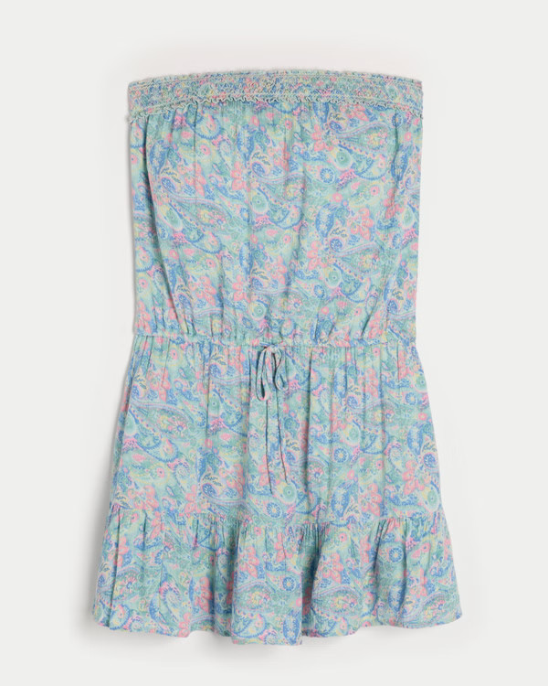 Women's Strapless Drawstring Blouson Mini Dress | Women's Summer Sale Up to 30% Off Select Styles... | Hollister (US)