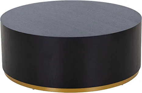 Leisure Zone Round Coffee Table Side Table for Living Room Fully Assembled,35.1x35.1x13.7,Black | Amazon (US)
