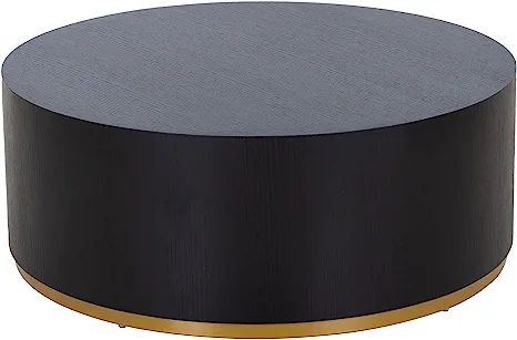 Leisure Zone Round Coffee Table Side Table for Living Room Fully Assembled,35.1x35.1x13.7,Black | Amazon (US)