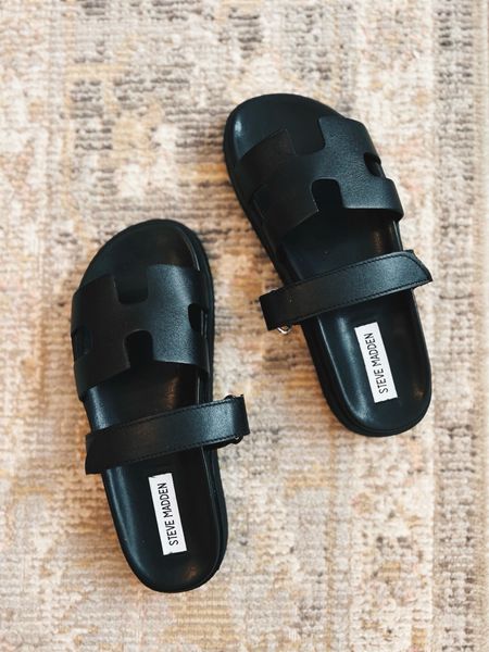 Black summer sandals under $100 // similar to the Hermes slides 

#LTKFindsUnder100 #LTKShoeCrush #LTKSeasonal