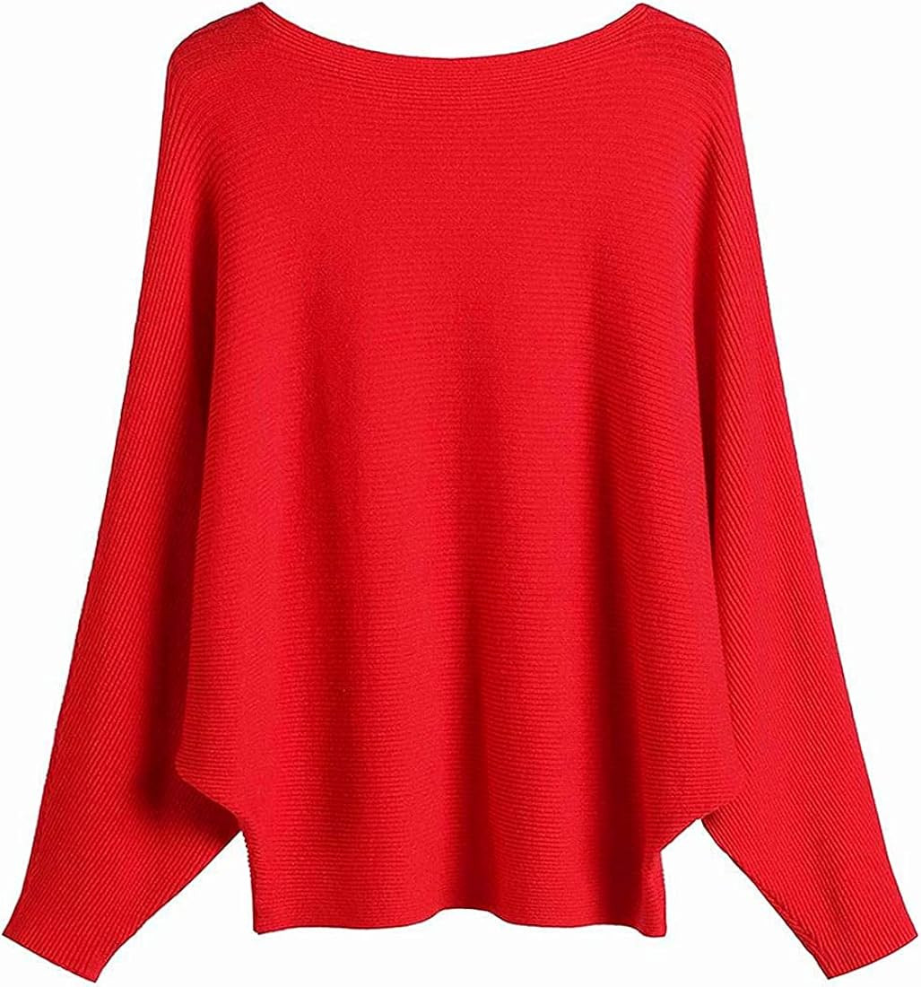 EDSTAR Women Dolman Batwing Sleeves Knitted Sweaters Winter Boat Neck Pullovers Tops | Amazon (US)