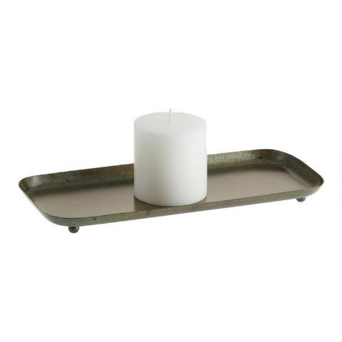Reactive Metal Candle Plates Set of 2 | World Market