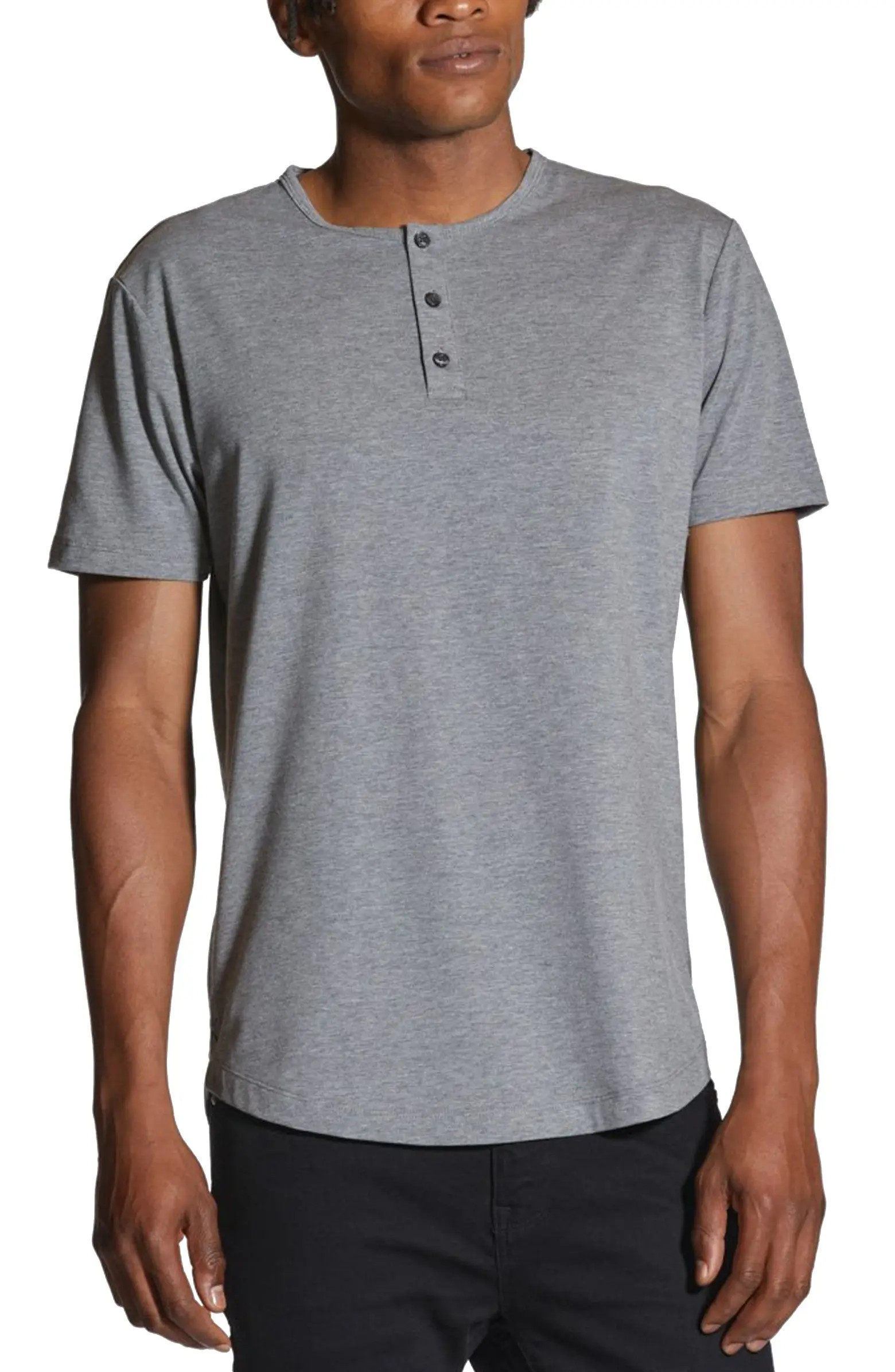 Cuts AO Curved Hem Short Sleeve Henley | Nordstrom | Nordstrom
