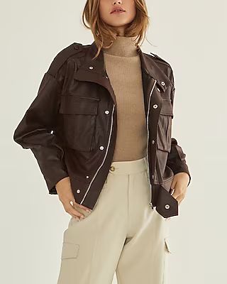 CRESCENT Jada Vegan Leather Utility Jacket | Express