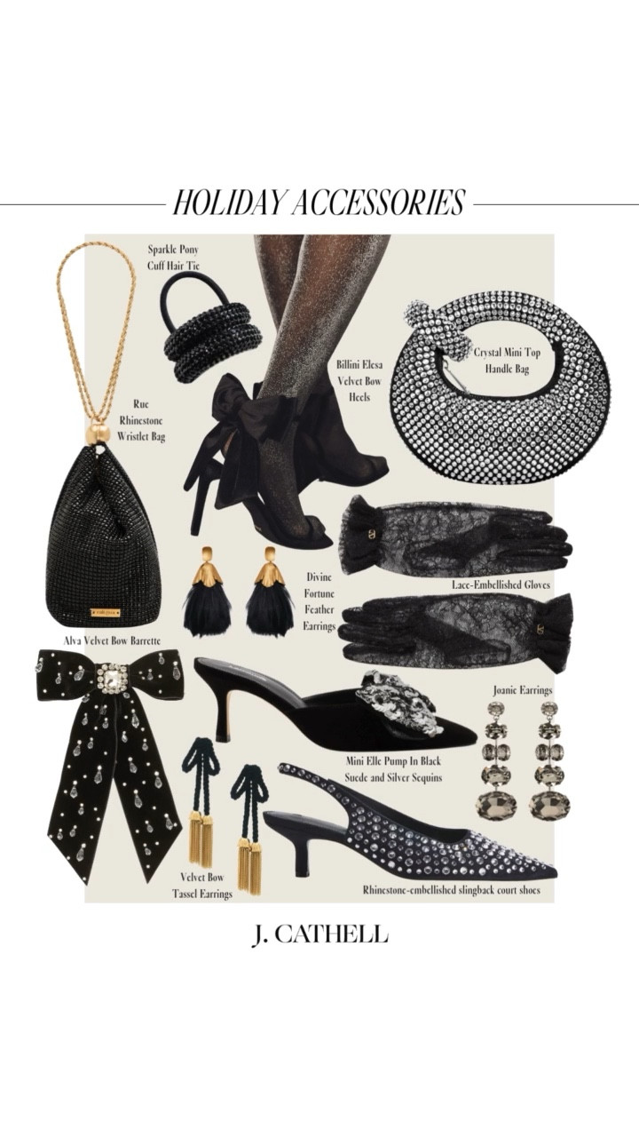 If you’re looking to jazz up your holiday basics, these holiday accessories are the easiest way to turn any outfit into a major moment. From metallic heels and jeweled bows to velvet clutches, statement earrings, and crystal-encrusted everything — these pieces add instant sparkle to every look.

Whether you’re styling a simple black dress or your favorite winter whites, these accessories will take you from family photos → cocktail parties → NYE with zero effort.
Everything is linked + shoppable on jcathell.com ✨🛍️

#HolidayAccessories #HolidayStyle #HolidayOutfits #HolidayPartyStyle #ChristmasStyle #NYEOutfit #HolidayWardrobe #HolidayFashion #StatementAccessories #JeweledAccessories #VelvetSeason #PartyStyle #JCathell

#LTKOver40 #LTKHoliday #LTKCyberWeek