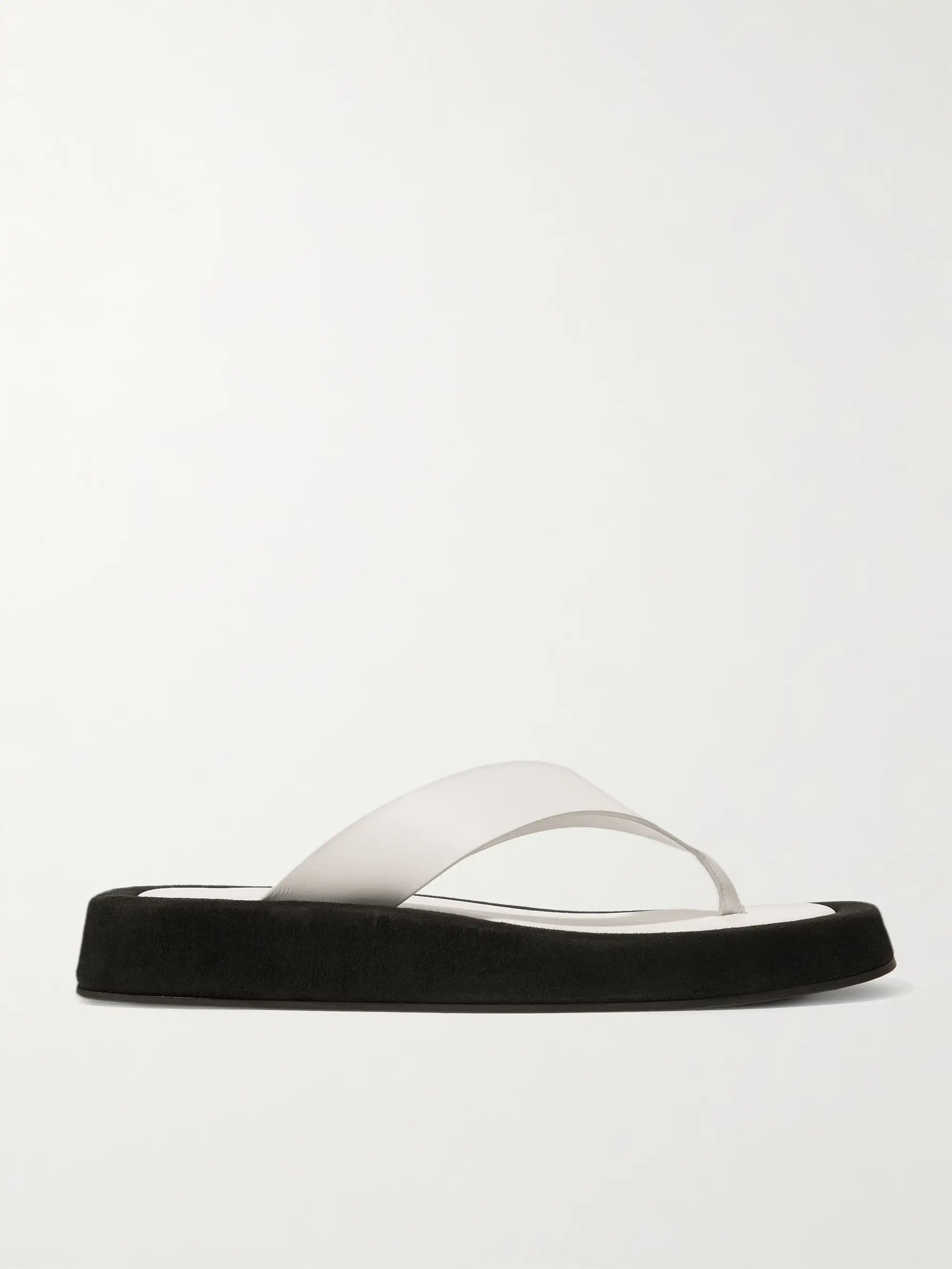 Ginza two-tone leather and suede platform flip flops | NET-A-PORTER APAC