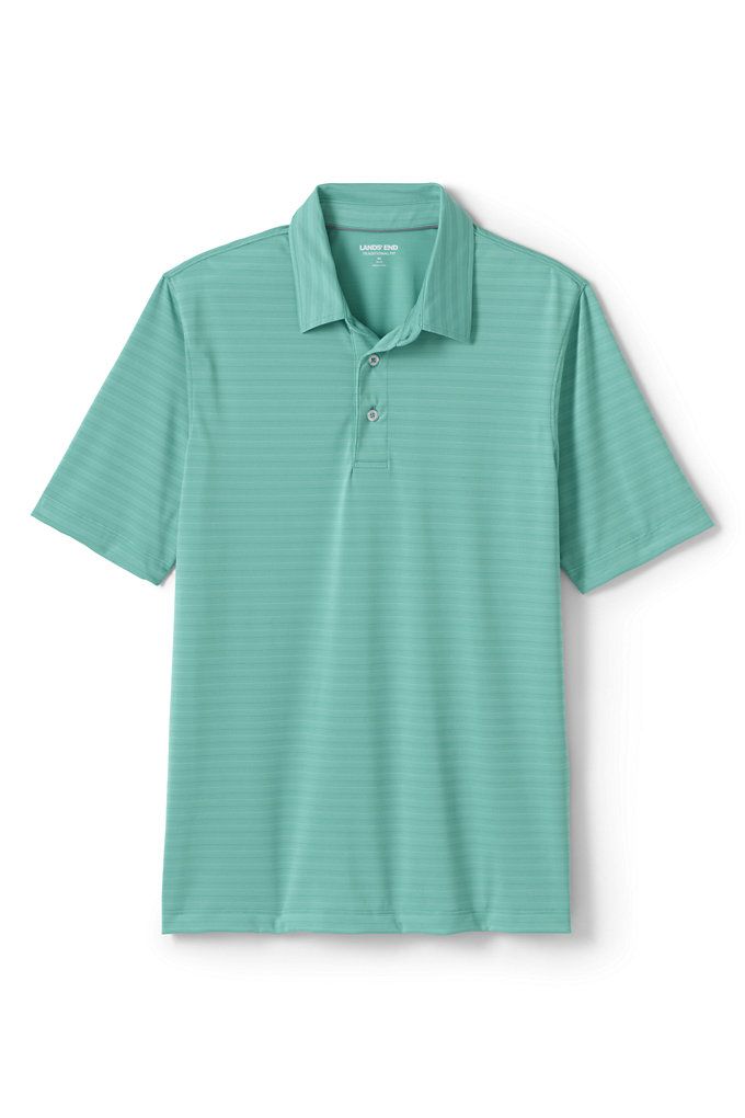 Men's Short Sleeve Texture Comfort-First Golf Polo - Lands' End - Green - S | Lands' End (US)