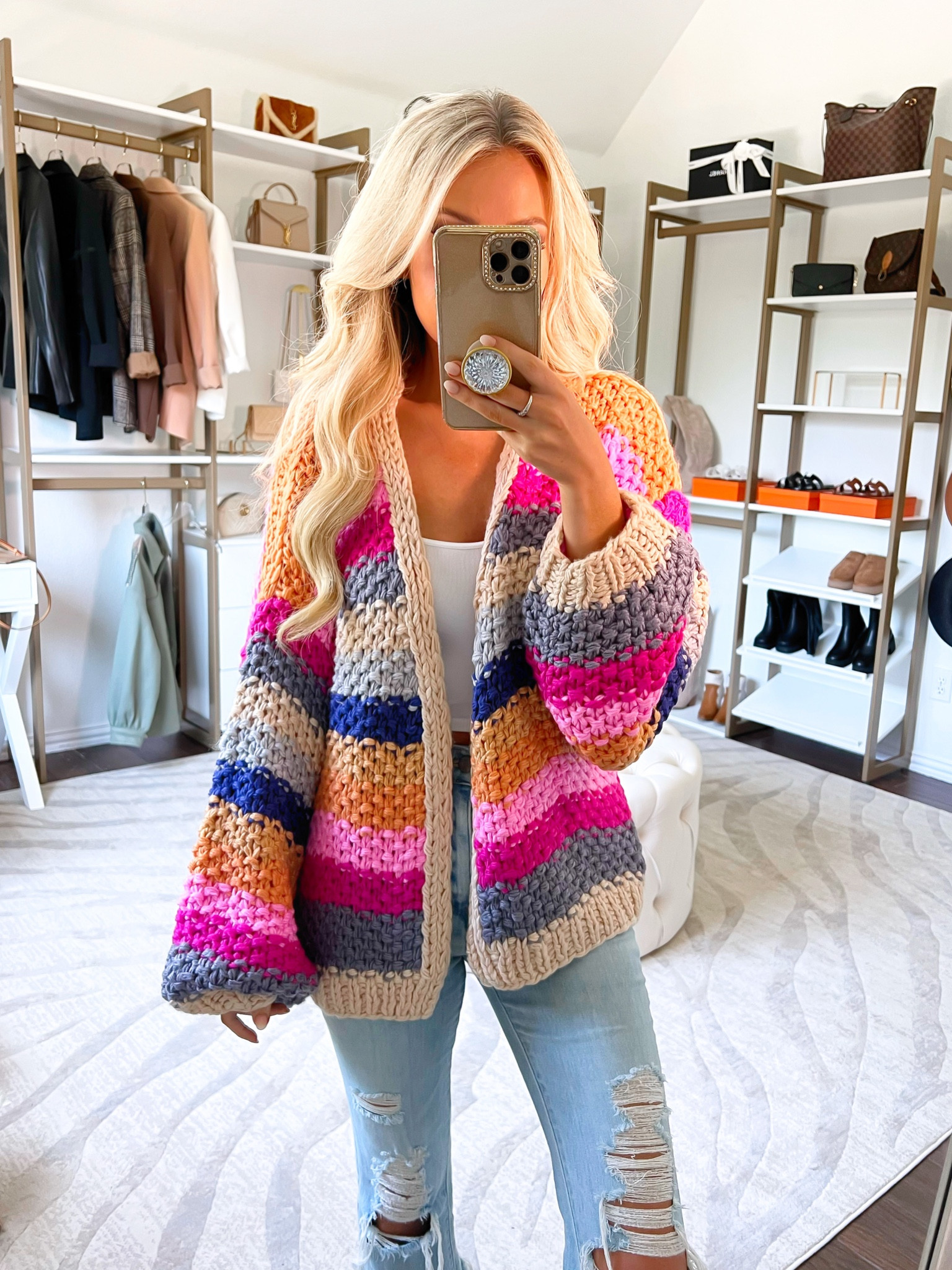 Fall transition. Fall style. Cardigan. Striped sweater. Pink lily 

#LTKstyletip #LTKunder100 #LTKSeasonal