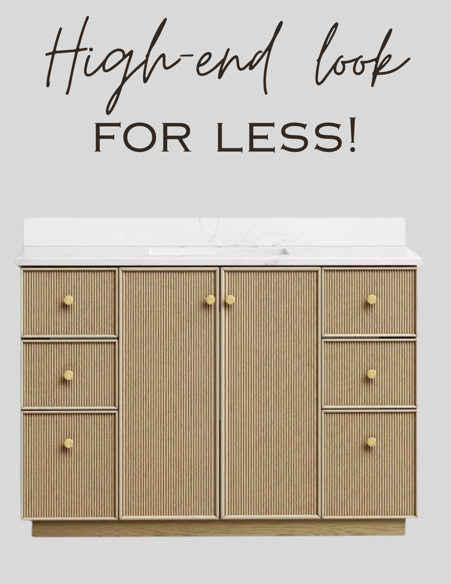 Reeded wood vanity, light oak vanity, bathroom vanity 

#LTKSaleAlert #LTKHome #LTKU