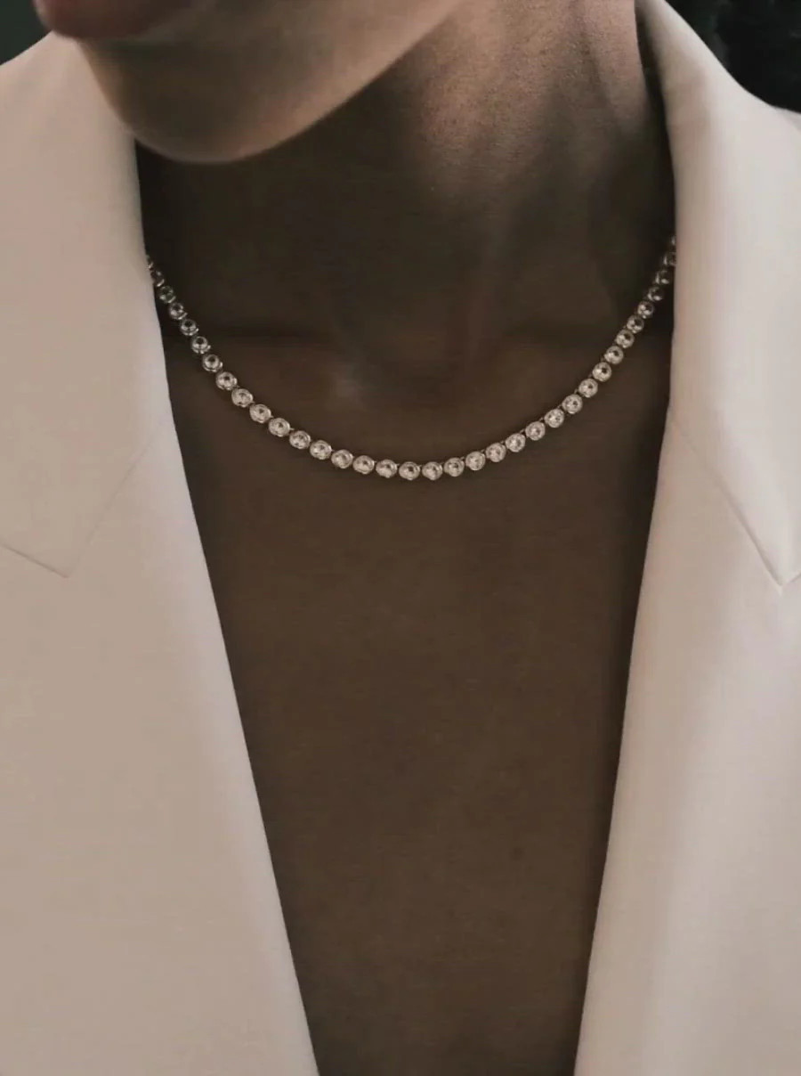 JAMES BEZEL, LAB-GROWN WHITE SAPPHIRE GOLD RIVIÈRE NECKLACE | Dorsey