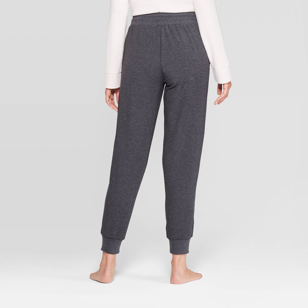 Women's Beautifully Soft Fleece Lounge Jogger Pants - Stars Above™ Charcoal Black M | Target