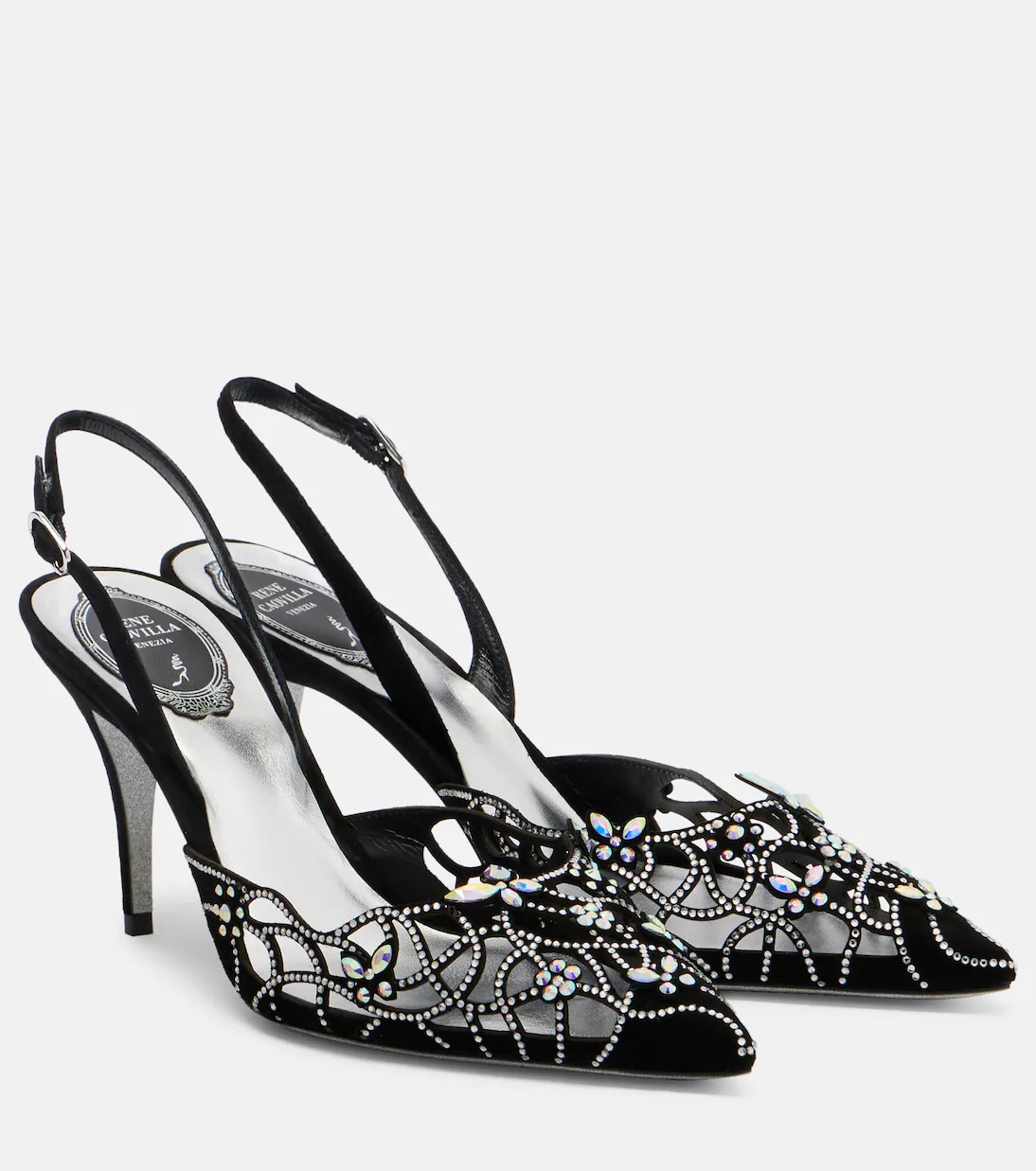 Embellished suede slingback pumps | Mytheresa (US/CA)