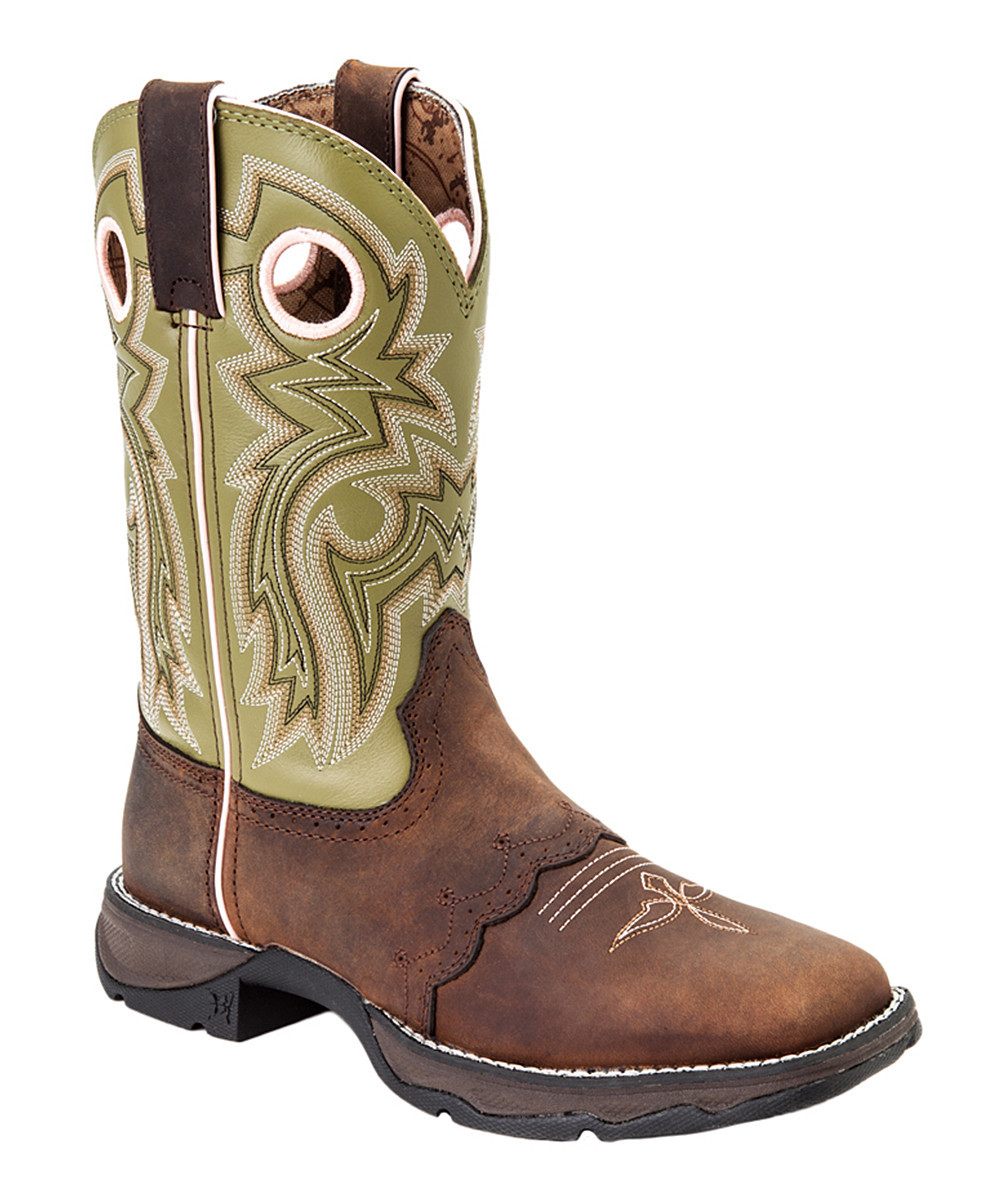 Durango Women's Western Boots MEADOW - Brown Meadow 'N' Lace Lady Rebel Leather Cowboy Boot - Women | Zulily