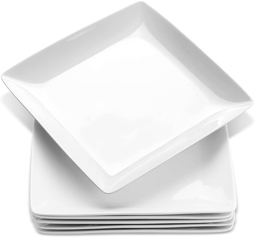 Yedio Porcelain Square Dinner Plates, 8.4 Inch Square Serving Plate for Steak, Pasta, Salad, Snac... | Amazon (US)