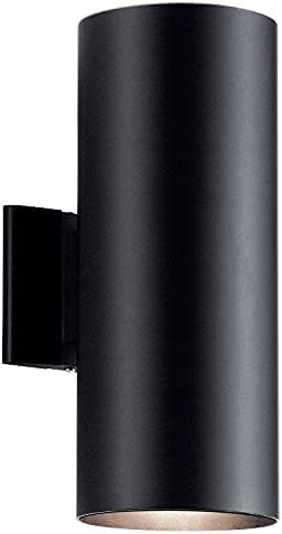 Kichler 9246BK Outdoor Cylinder Wall Mount Sconce UpLight Downlight, Black 2-Light (6" W x 15" H)... | Amazon (US)