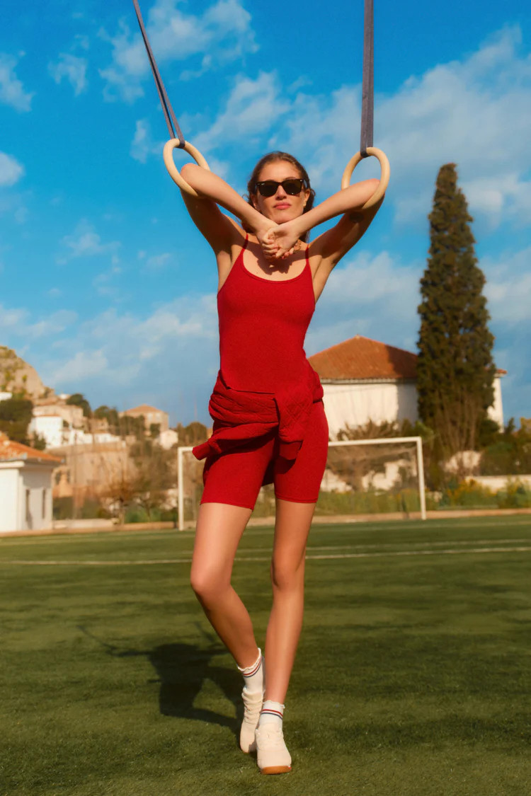 Red Compression Spandex Sofia Cami | Tuckernuck (US)