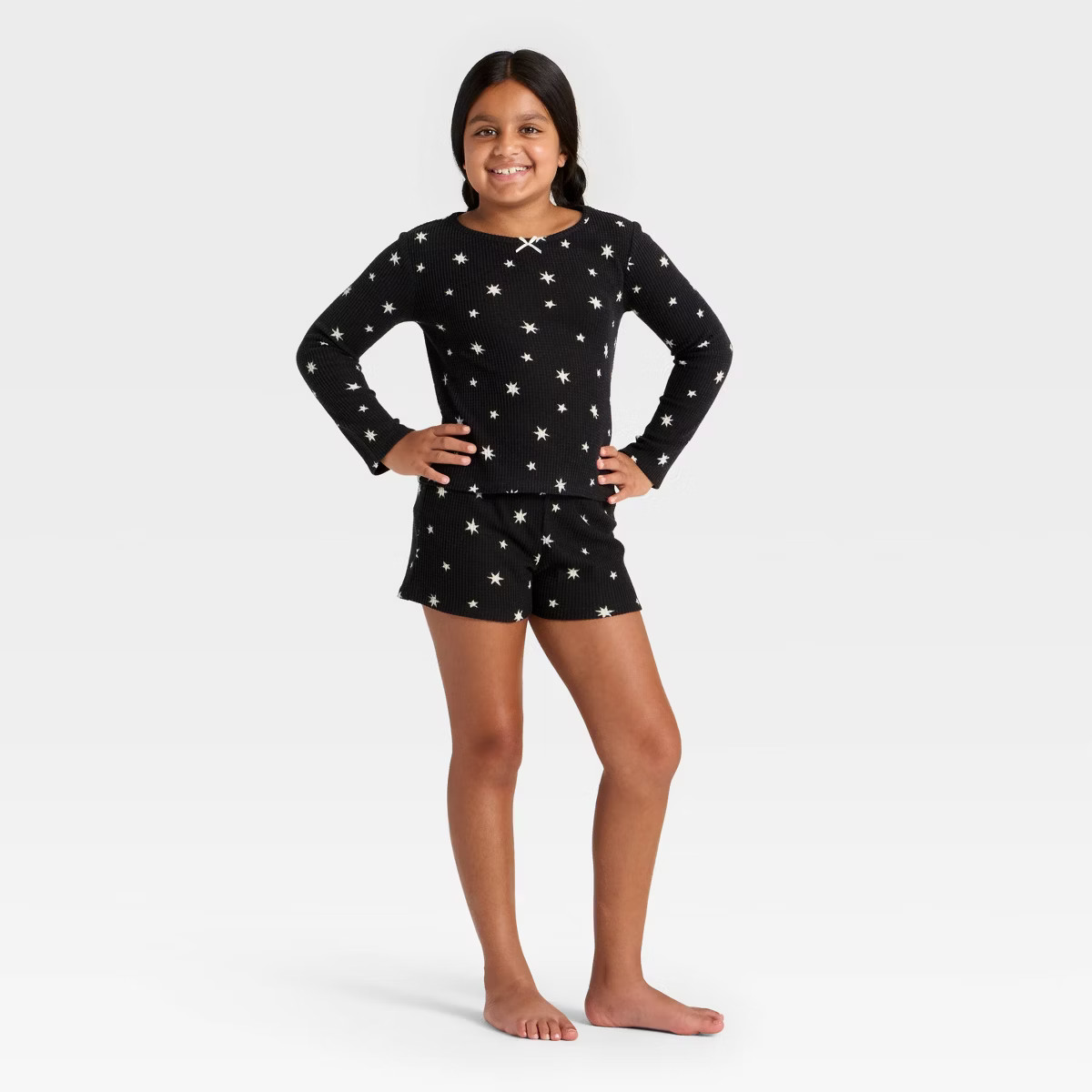 Girls' 2pc Long Sleeve Waffle Knit Pajama Set - Cat & Jack™ | Target