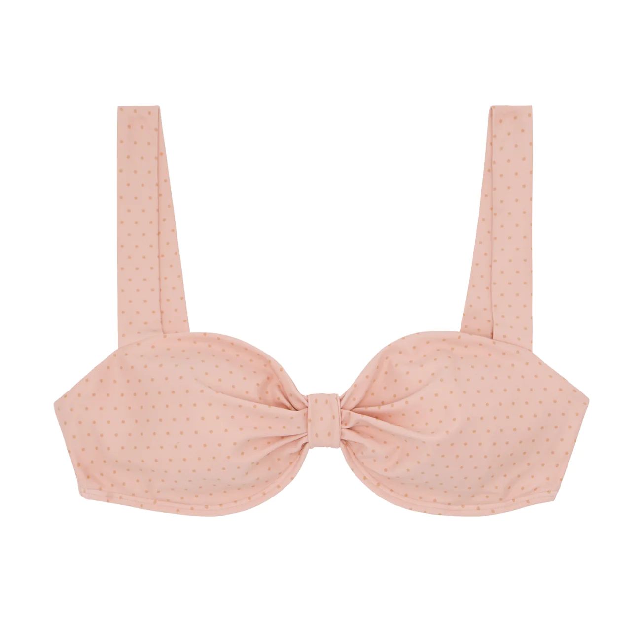 women's camellia pink dot gathered bikini top | minnow