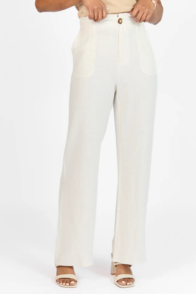 Wish For This Beige Linen Blend Trousers FINAL SALE | Pink Lily