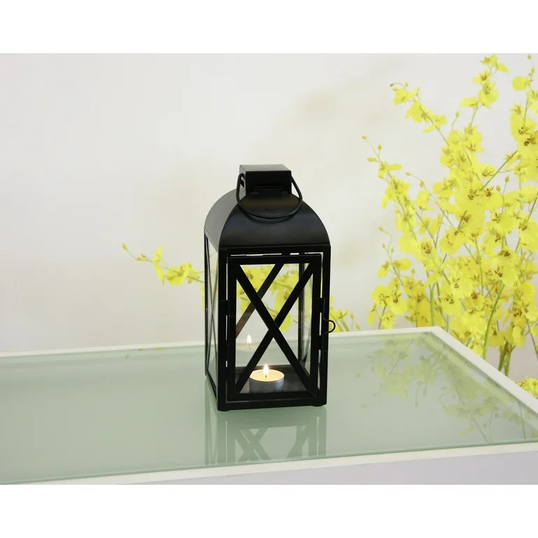 Mainstays Small Black Metal Candle Holder Lantern | Walmart (US)