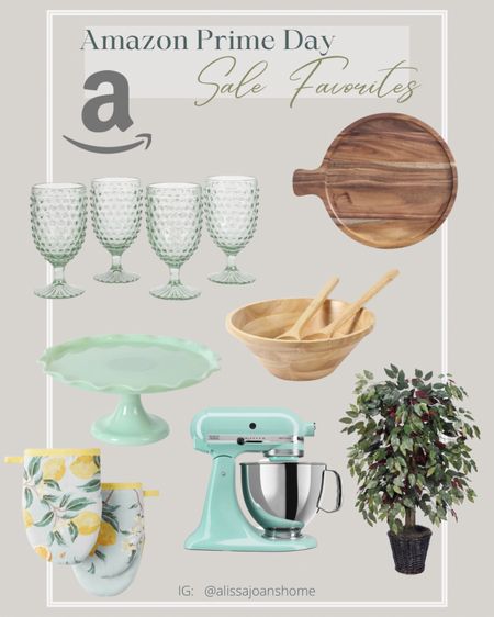 Amazon Prime Day is tomorrow! 

My favorite kitchen accessories!  This kitchen aid mixer is on sale and available in a ton of colors! The cake stand, oven mits, wooden salad bowl, and hobnail water glasses are all Martha Stewart collection! And how cute is that cutting board?

Faux Greenery

#LTKsalealert #LTKhome #LTKxPrimeDay
