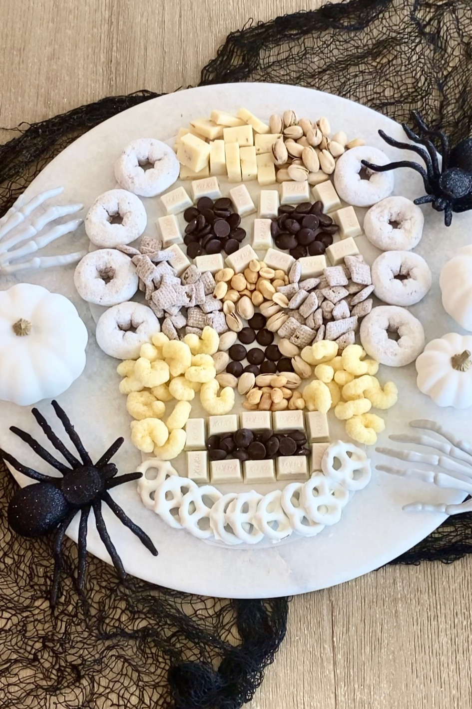 Halloween snack board, charcuterie, wood serving board, marble serving board, party, entertaining, seasonal, fall, Halloween party, pumpkins, skeleton, serve ware, amazon, home decor. 

#LTKSeasonal #LTKhome #LTKHalloween