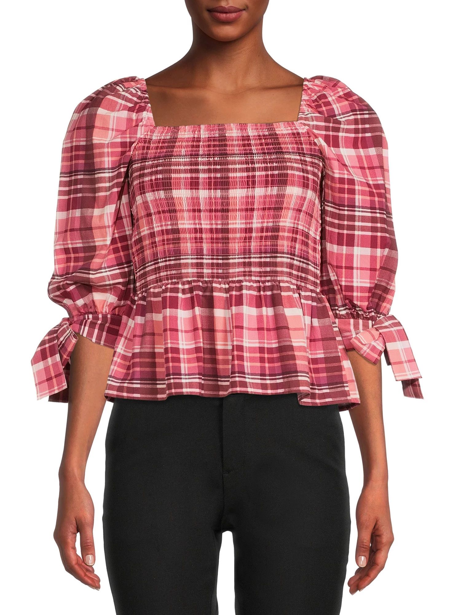 Time and Tru Women's Puff Sleeve Top | Valentines Day Dress | Walmart (US)