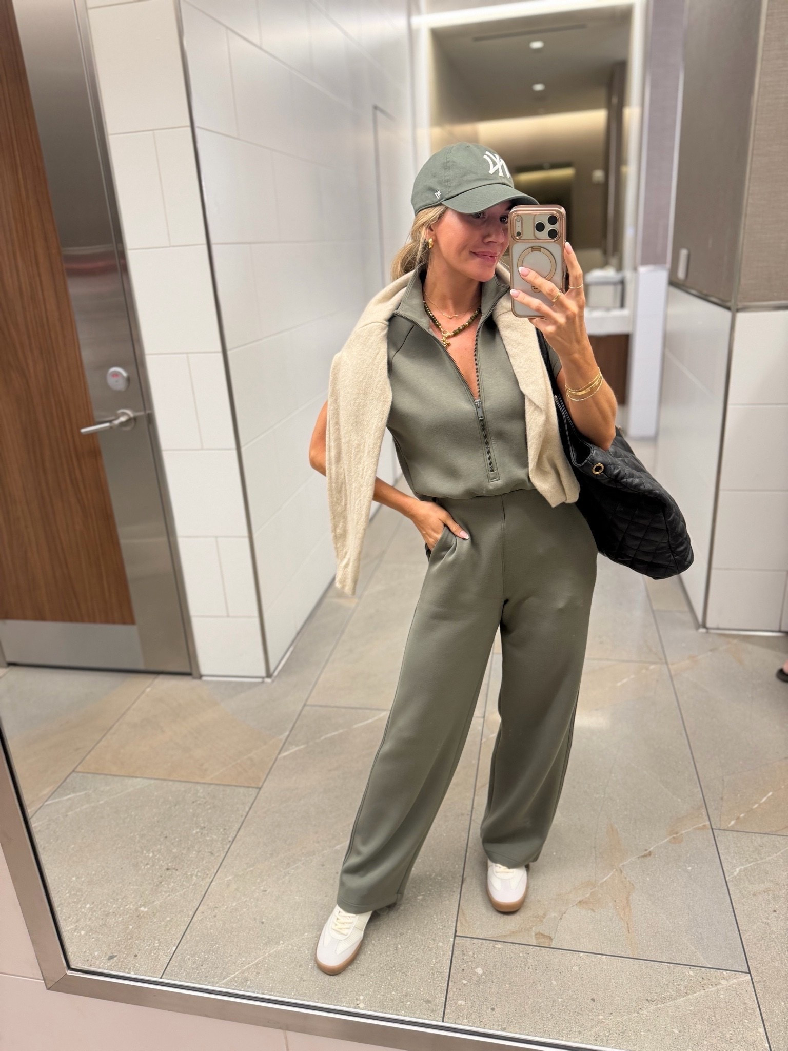 loving this Spanx jumpsuit! 
I am 5’2” & wearing my true size petite xsmall.

#LTKootd #LTKSeasonal #LTKTravel