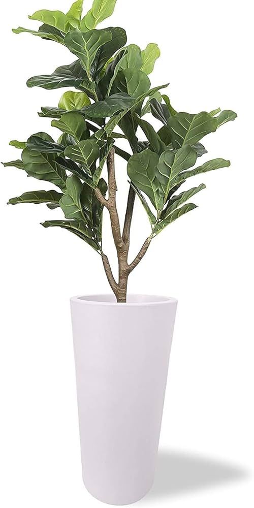 Elly Décor 24 inch Tall Planter with Drainage, Outdoor Round, Lightweight & Resistant Plant Cont... | Amazon (US)
