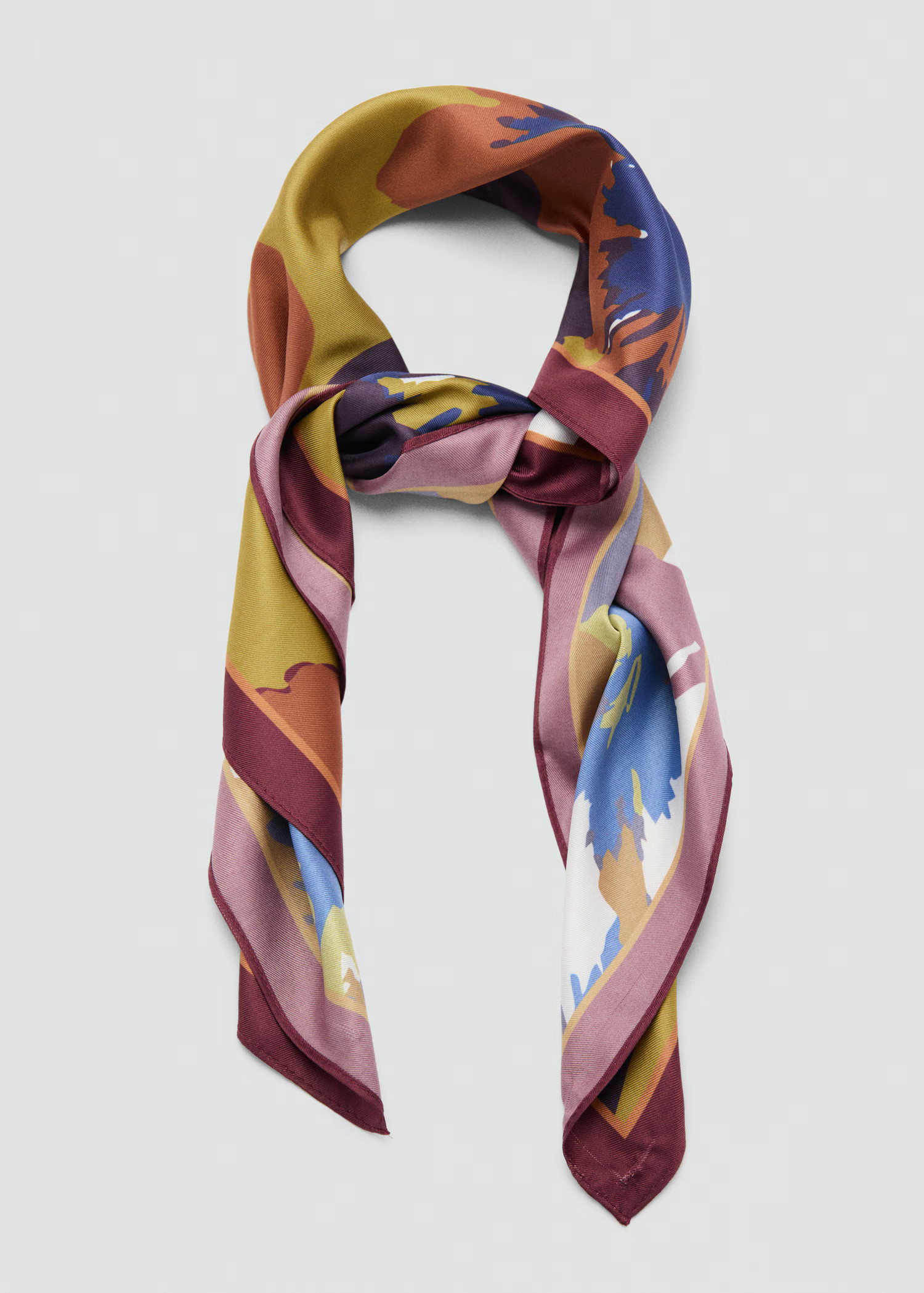 Floral satin scarf - Women | MANGO USA | Mango (US/MX/AU)