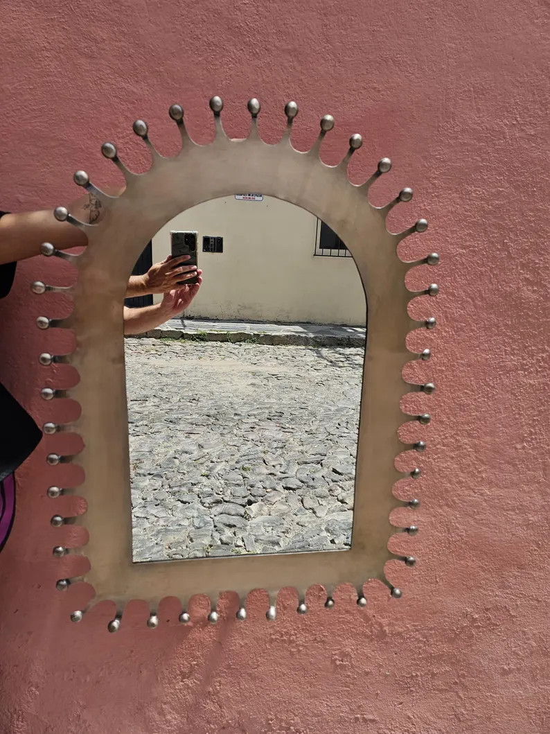 TIN MIRROR (copper Color) BROWN Hacienda Style Mirror, Folk Art, Handmade in Mexico - Etsy | Etsy (US)