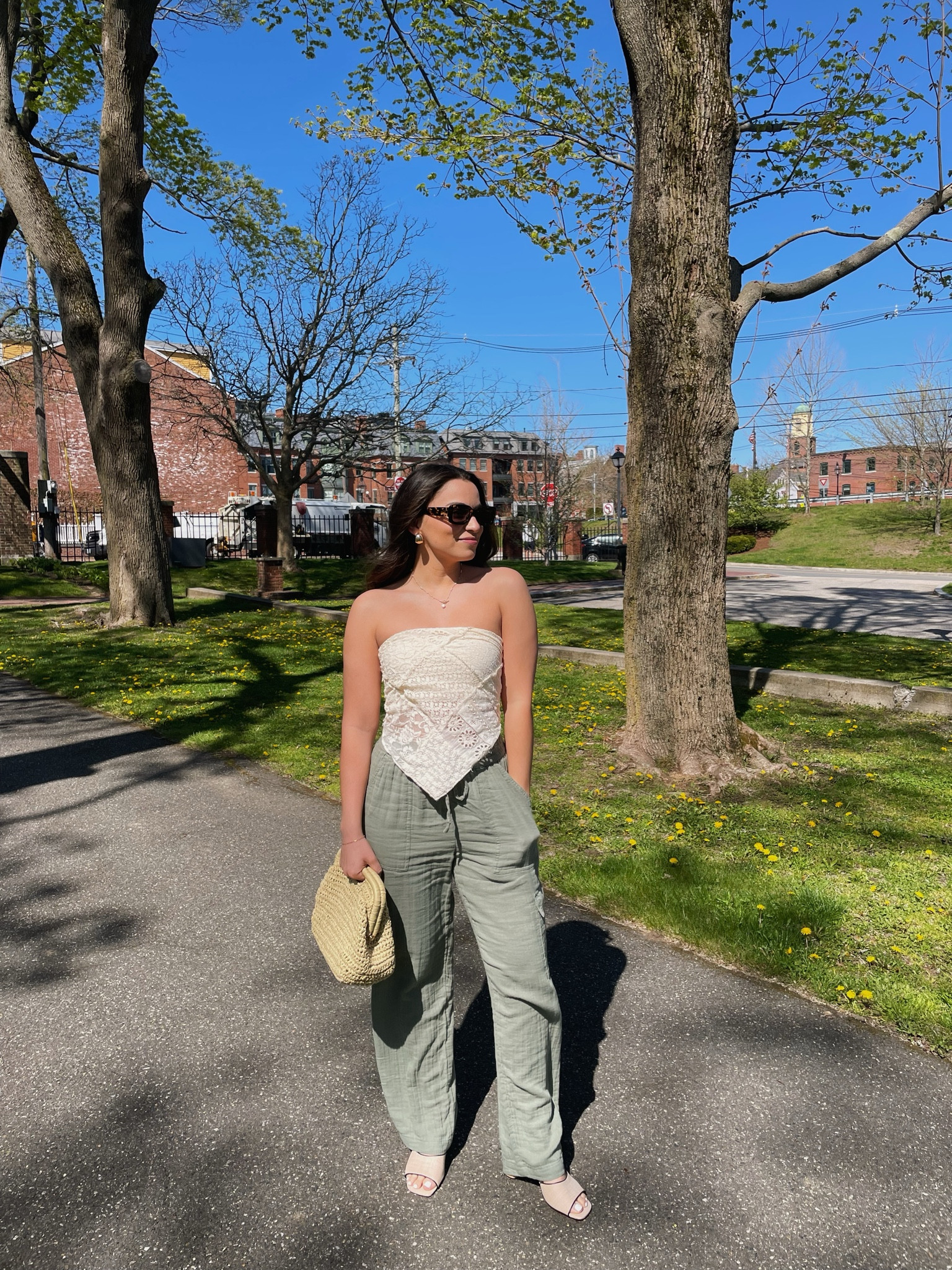 Casual beachy summer outfit!

Free people, lace bandana top, lace bandeau top, spring outfit, summer outfit, vacation outfit, wide leg cargo pants, green cargo pants, gauze pants, beach pants, Franco Sarto heels, summer heels, sandal heels, DIFF Eyewear sunglasses

#LTKFindsUnder50 #LTKTravel #LTKFindsUnder100