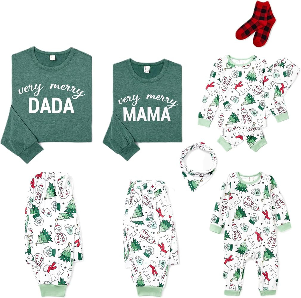 PATPAT Family Christmas Pajamas Matching Sets Holiday Christmas Pjs for Womens Kids Sleepwear inc... | Amazon (US)