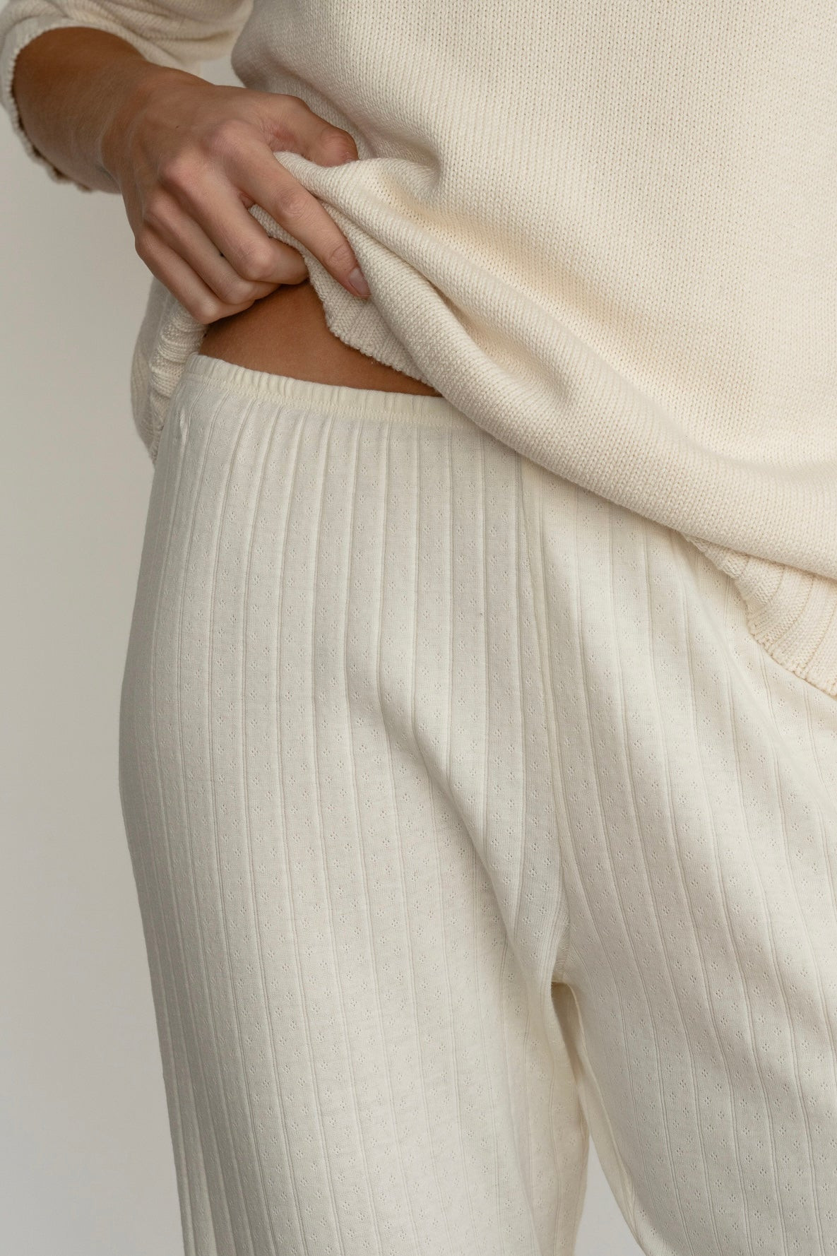 The Pointelle Simple Crop Pant | DONNI.