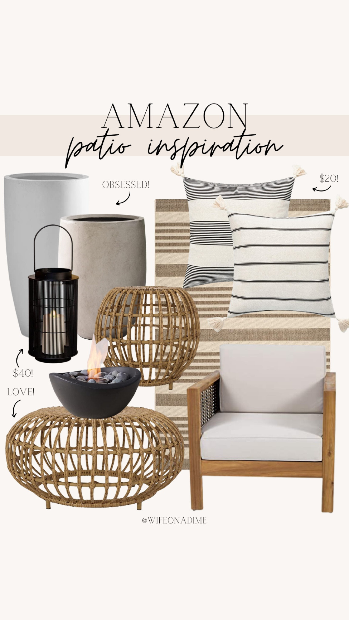 Patio Inspiration from Amazon! ☀️ 

Amazon, Amazon finds, Amazon favorites, Amazon Home, Amazon decor, Amazon furniture, Amazon Inspiration, Amazon patio, Amazon outdoor decor, spring, spring finds, spring favorites, spring decor, spring home, outdoor decor, patio decor, outdoor inspiration, patio inspiration, outside decor, outside inspiration, backyard decor, backyard inspiration, outdoor pillows, outdoor furniture, patio furniture, outdoor faves, outdoor finds, outdoor refresh, spring refresh, decor refresh, decor finds, decor favorites, black lantern, outdoor lantern, tall planter, outdoor planter, concrete planter, white planter, brown planter, pillow cover, portable fire pit, mini fire pit, table top fire pit, outdoor rug, side table, rattan furniture, coffee table, outdoor coffee table, chair set, outdoor chairs, wood chairs, wicker chairs, wicker furniture

#LTKSeasonal #LTKhome #LTKFind