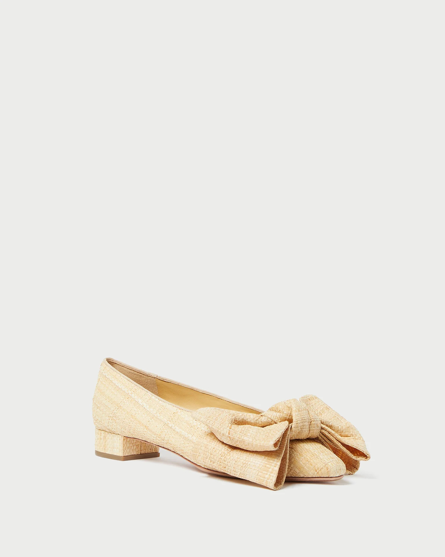Noa Natural Raffia Bow Flat | Loeffler Randall