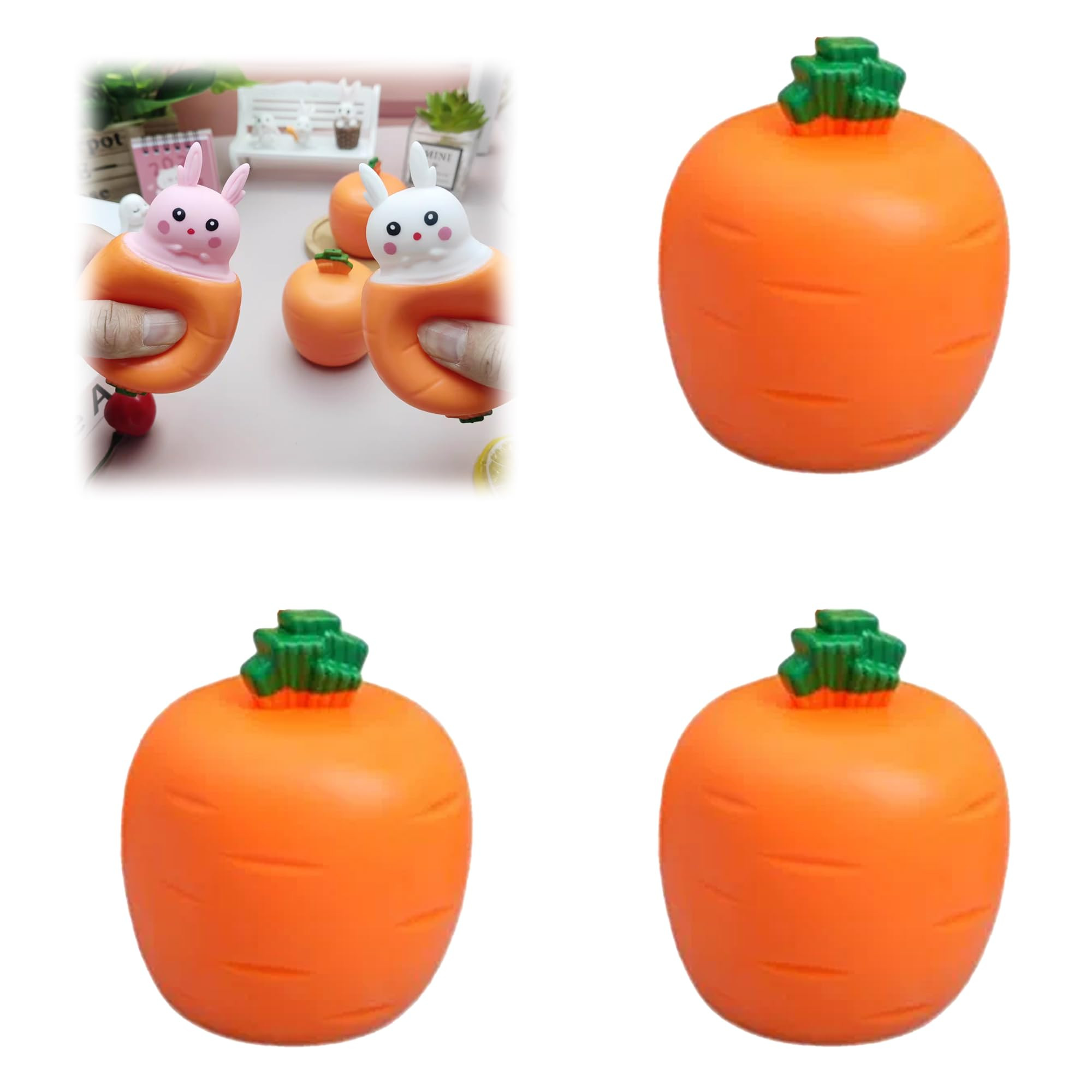 Easter Basket Essentials, 2026 New Carrot Rabbit Fidget Toys, Squishes Carrot Bunny Funny Novelty... | Amazon (US)