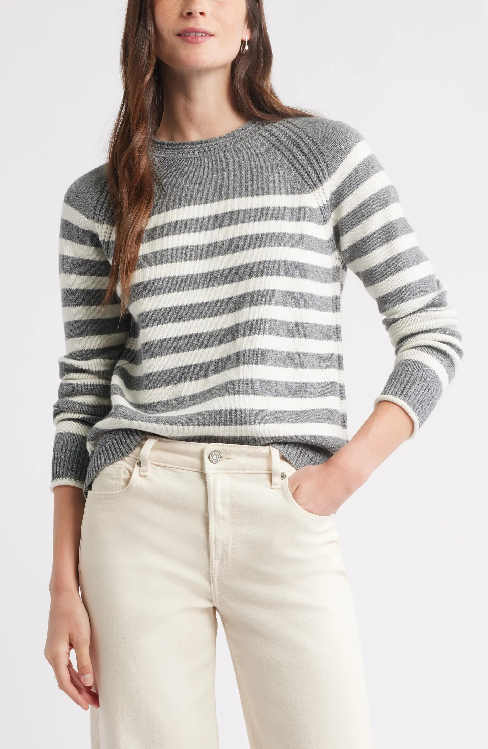 Caslon® Raglan Sleeve Roll Neck Wool & Cotton Sweater | Nordstrom | Nordstrom