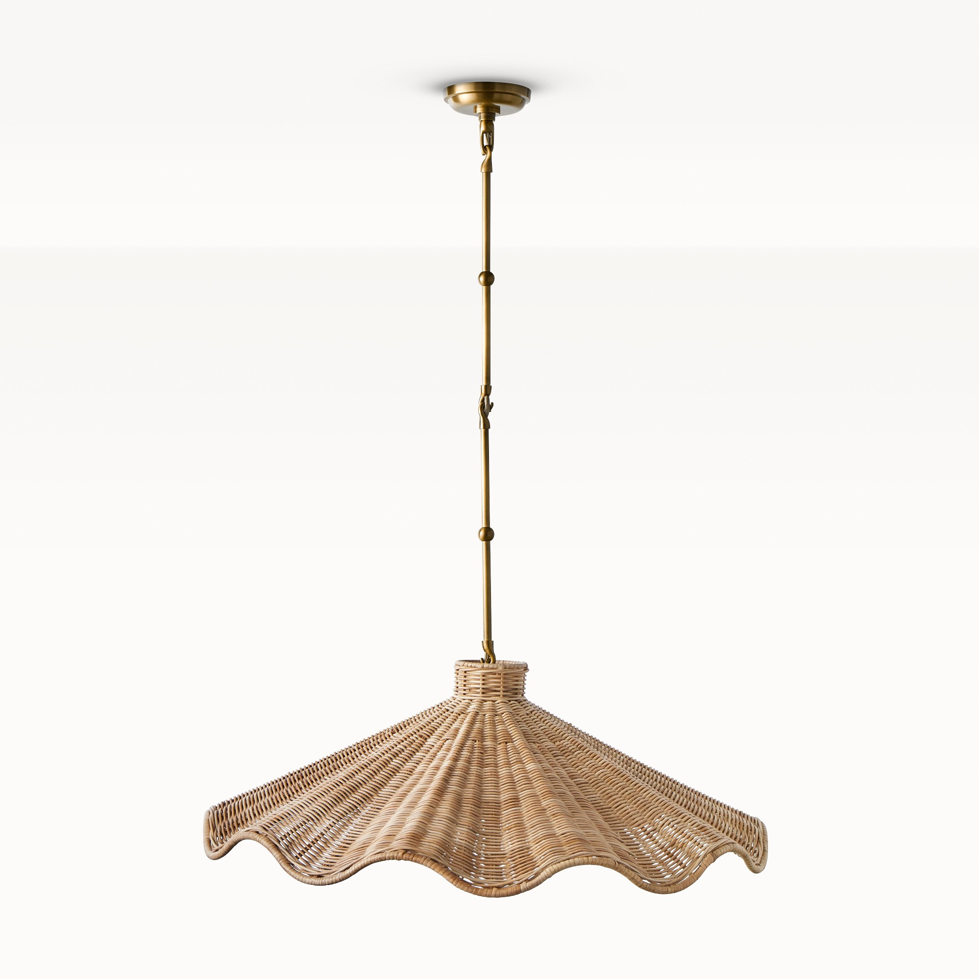 Carmel Rattan Scalloped Pendant Light | Williams-Sonoma