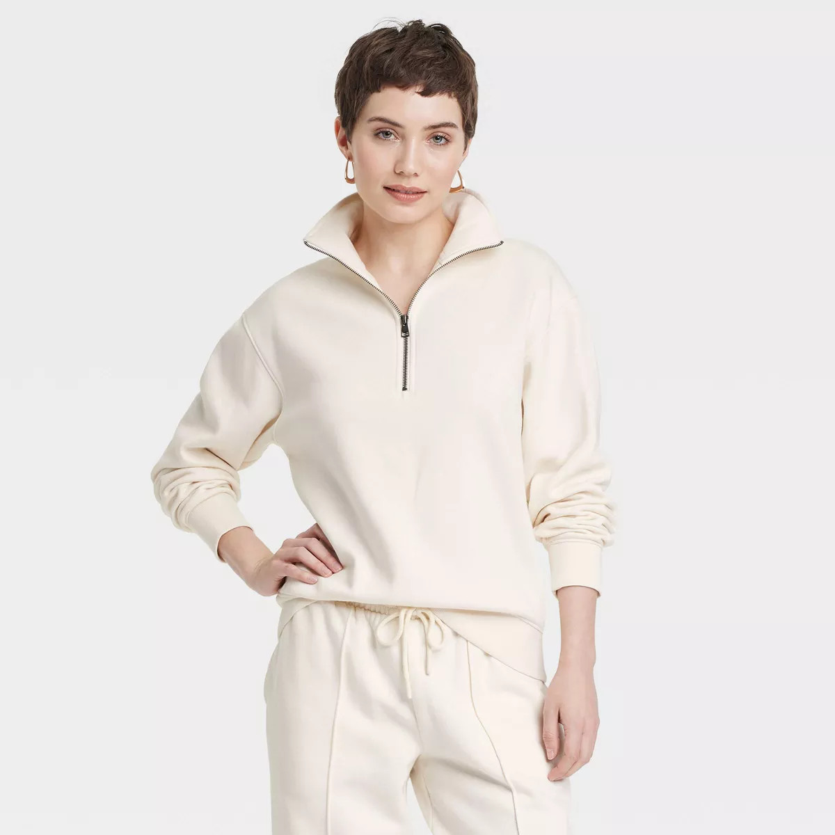 Women's Leisure Studio Quarter Zip Pullover Sweatshirt - Universal Thread™ | Target