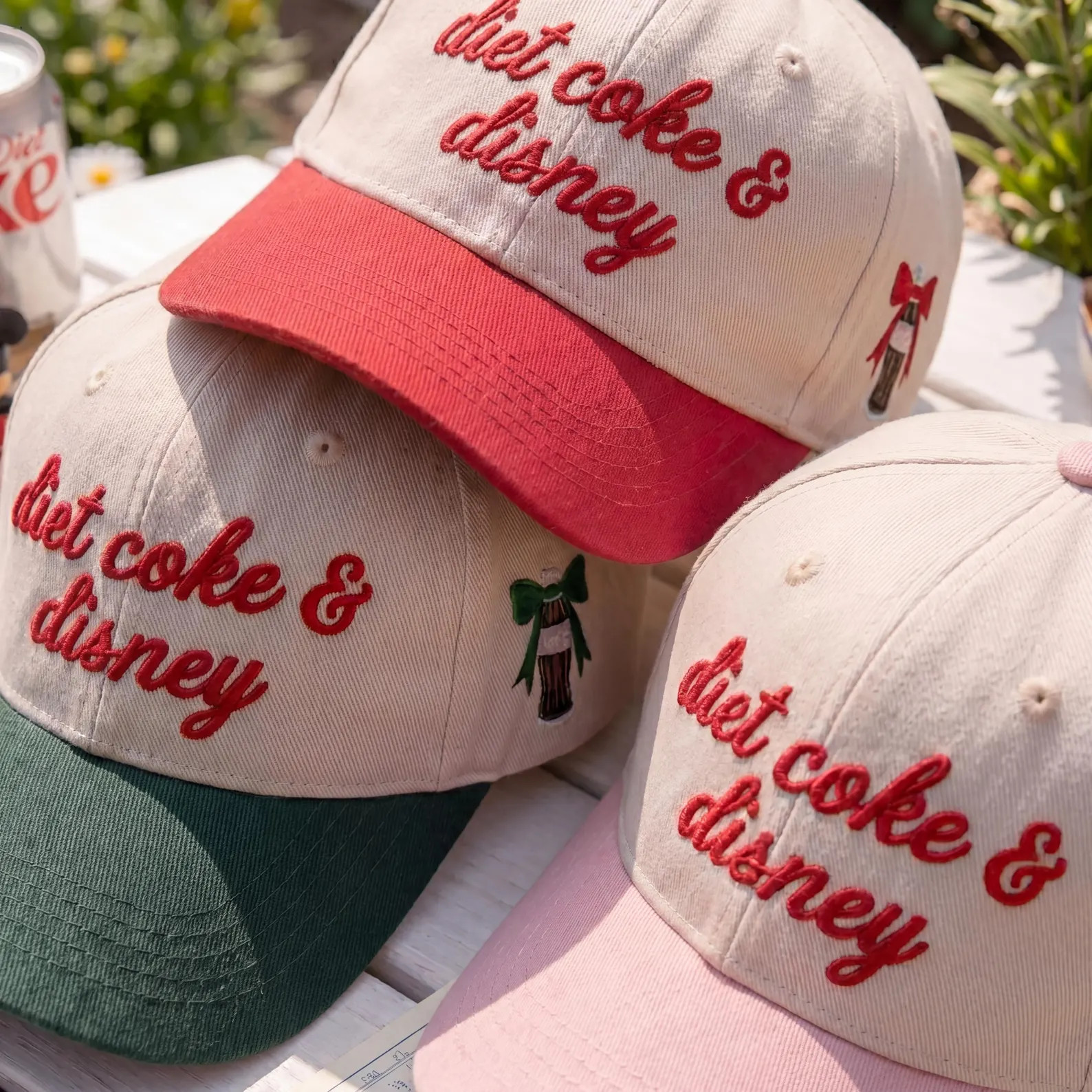 Embroidered Diet Coke and Disney Hat, Retro Disney Adult Baseball Cap, Cute Disney Trip Matching ... | Etsy (Global)