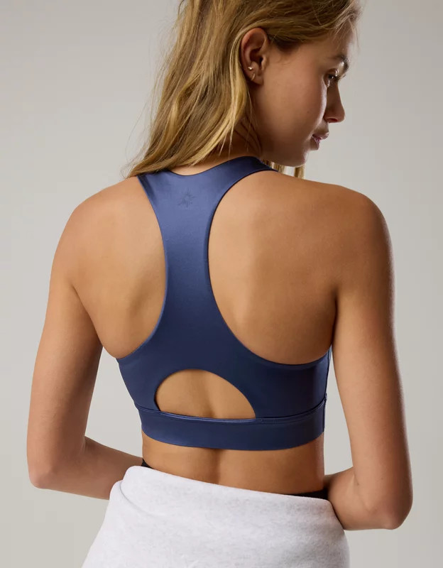 OFFLINE By Aerie Goals Gloss High Neck Sports Bra | Aerie