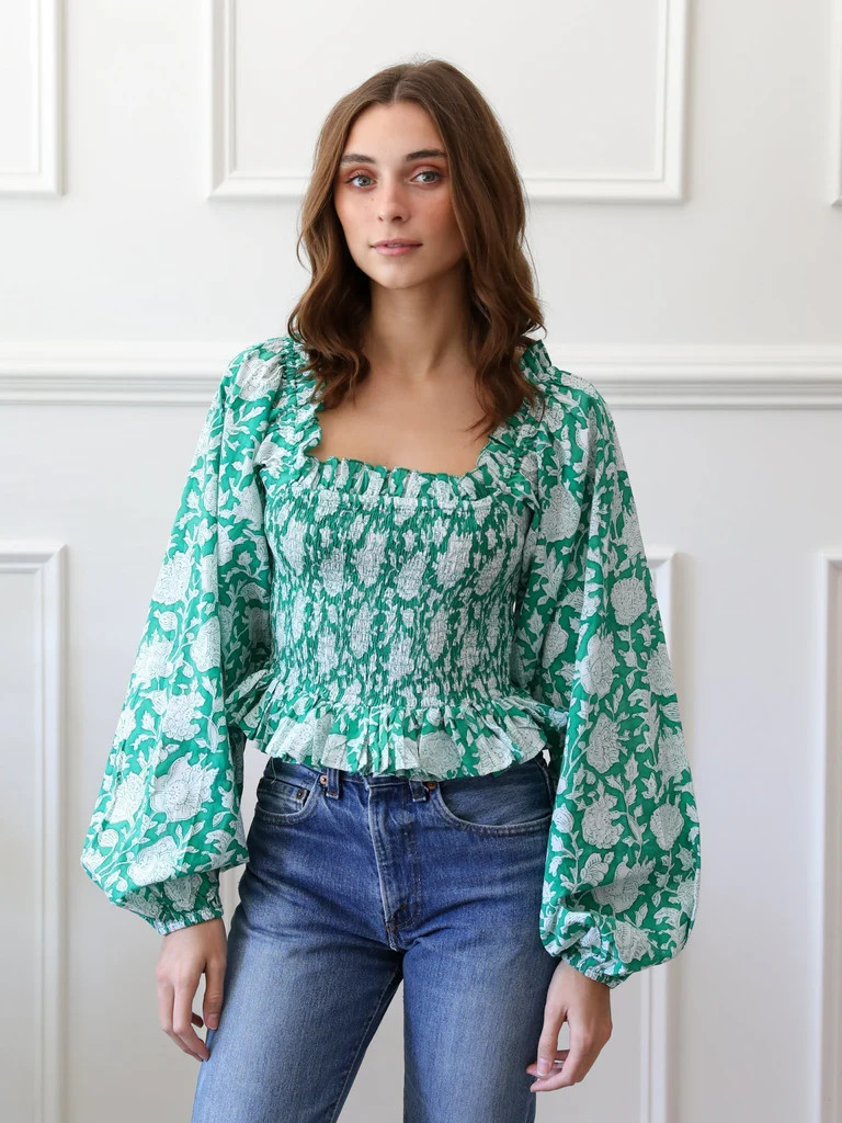 Shop Mille - Circe Top in Green Zinnia | Mille