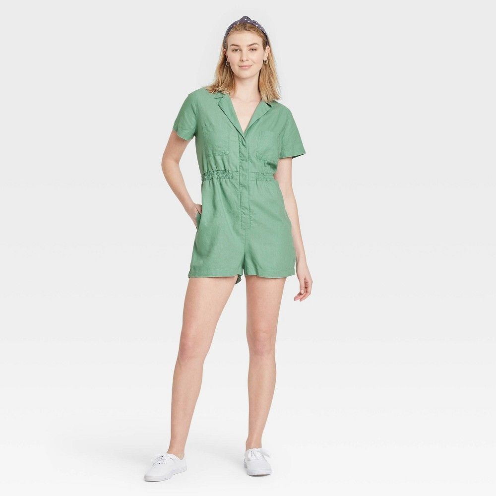 Women's Short Sleeve Boilersuit - Universal Thread Green XXL | Target