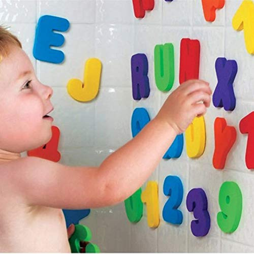 BAIVYLE Baby Bath Toys Foam Fun Alphabet Letters and Numbers-Floating Toy 36 PCS ABC for Bathtub Educational Kids Boys Girls. Baby Bath Time Toys-Makes Clean Up Easy as They Drip Dry in The Tub | Amazon (US)