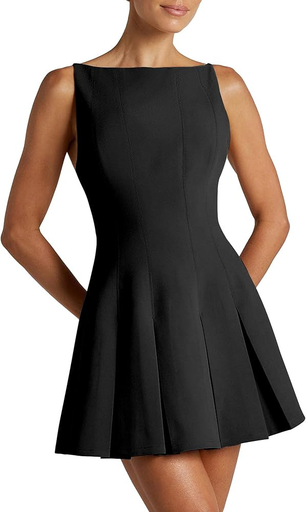 Kaximil Women's Off The Shoulder Mini Dress Ruffle Hem Ruched Corset Short Cocktail Party Dresses | Amazon (US)